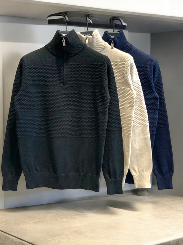 Maglione mezza zip micro